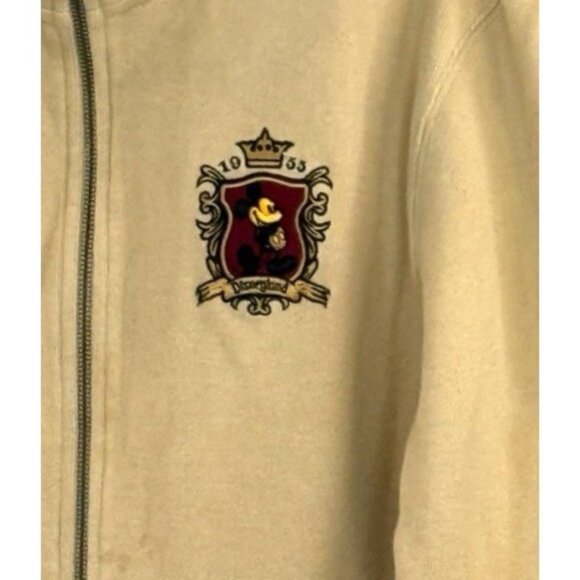Disneyland Resorts Crown Mickey Mouse 1955 Embroidered Tan Jacket Size XL NWOT - Picture 3 of 7